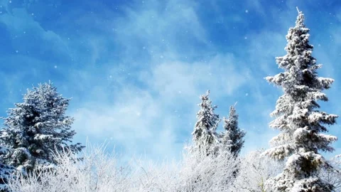 Seamless looping motion background shows a dreamy winter background with falling Stock Footage 160657038