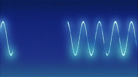 Seamless looping motion background shows a glowing wave interval Stock Footage 160658538