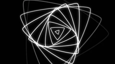 Seamless looping motion background shows a rotating abstract design on black Stock-Footage 160658758