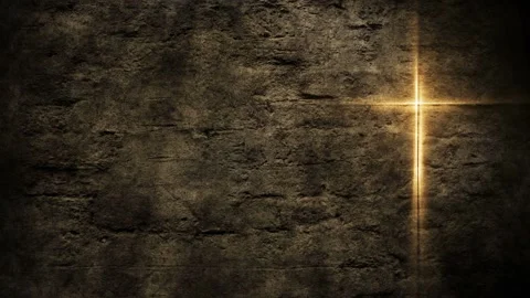 Seamless looping motion background shows a glowing christian cross on the right Stock Footage 160658804