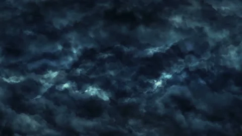 Seamless looping motion background shows a dark blue storm clouds time lapse and Stock Footage 160659202