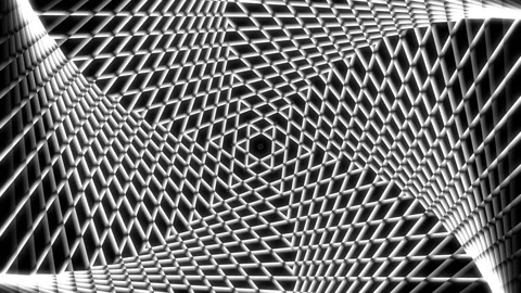Seamless looping motion background shows a geometrical design in black and white Stock Footage 160659554