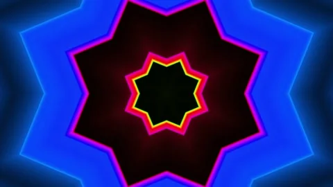 Seamless looping motion background shows a glowing colorful neon design Stock Footage 160660001