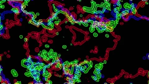 Seamless looping motion background shows a colorful cells design Stock Footage 160660851