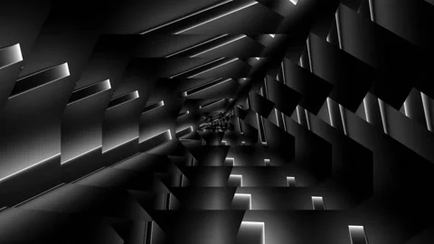 Seamless looping motion background shows a dark futuristic design with rotation Stock Footage 160661008