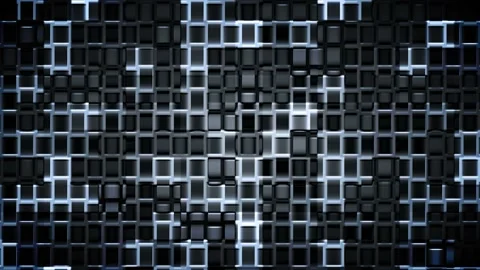 Seamless looping motion background shows a pattern of futuristic looking squares Stock Footage 160661609