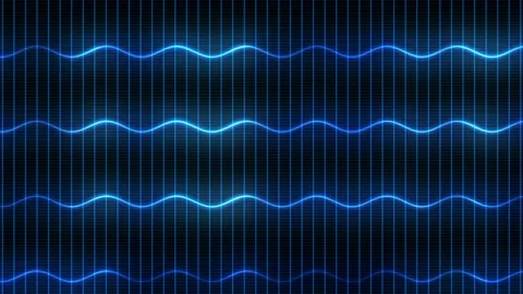 Seamless looping motion background shows blue colored digital waves of light 動画素材 160661816