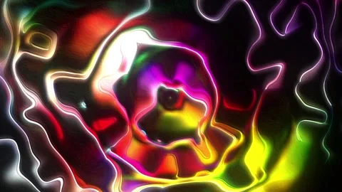 Seamless looping motion background shows circled and distorted colorful lines Stock Footage 160662270