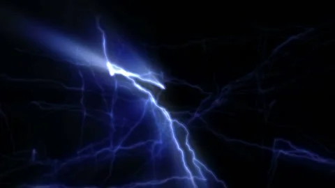 Seamless looping motion background shows blue electric structures with dynamic Stock Footage 160662421