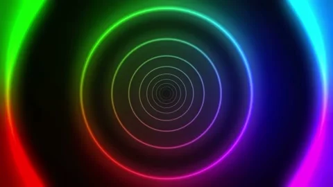 Seamless looping motion background shows colorful hypnotic rings Stock Footage 160662571