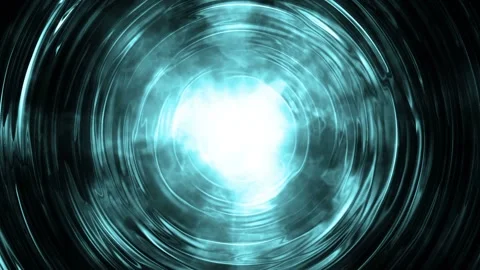 Seamless looping motion background shows blue energetic light circles flowing Stock Footage 160662866