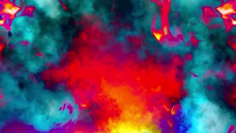 Seamless looping motion background shows colorful clouds and flames Stock Footage 160663237