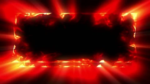 Seamless looping motion background shows a glowing fire design in rotation Stock Footage 160663536