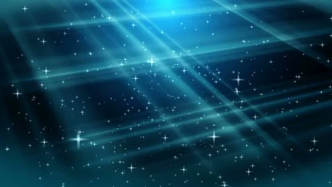 Seamless looping motion background shows moving blue streaks and flying stars Stock Footage 160667894