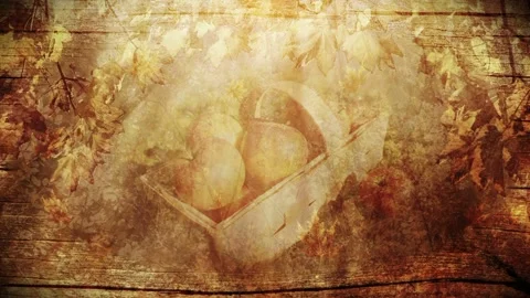 Seamless looping motion background shows an autumn scenery with apples and Stock Footage 160668380