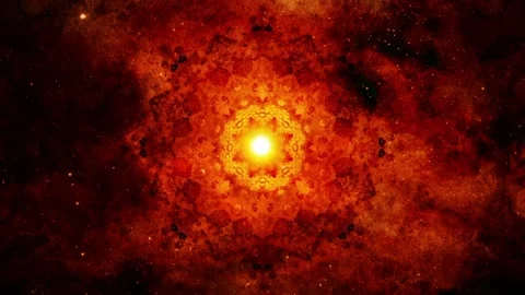 Seamless looping motion background shows a glowing fantasy background in warm Stock Footage 160668535