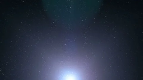 Seamless looping motion background shows a deep space scenery and glowing stars Stock Footage 160669448