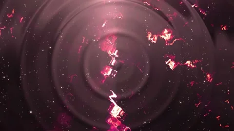 Seamless looping motion background shows a liquid circles design and particles Stock Footage 160671412