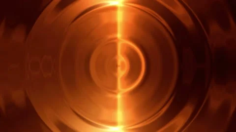 Seamless looping motion background shows a liquid circles design in warm golden Stock Footage 160671788