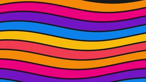 Seamless looping motion of colorful wavy lines in 4K Stock Footage 344740244