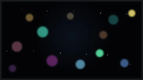 Seamless looping motion graphic background with glowing colorful circles, bokeh Vidéo 346740529