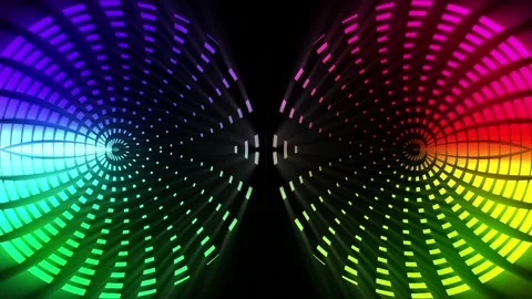 Seamless looping motion graphic clip shows glowing abstract colors and rotating Stock Footage 160667590