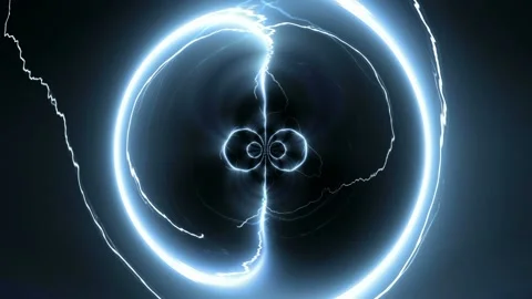 Seamless looping motion graphic shows abstract lightning flashes Stock Footage 160665556