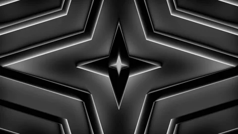 Seamless looping motion graphic shows a dark gray background with a star shaped Stock Footage 160666310