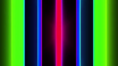 Seamless looping motion graphic shows a design of glowing colorful vertical bars Stock Footage 160666806
