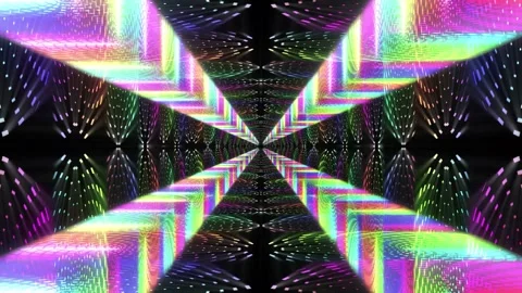 Seamless looping motion graphic shows a tunnel with glowing colors Stock Footage 160668060