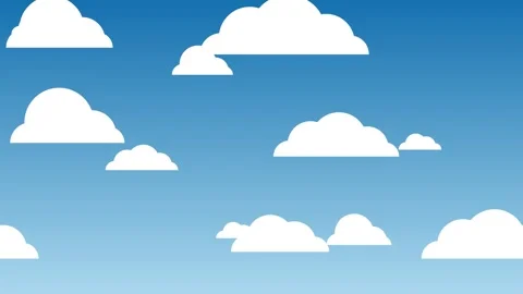 Seamless looping motion graphic of white clouds in a blue sky Stock Footage 344809622