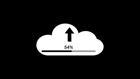 Seamless looping motion graphics of cloud data transfer upload percent comp.. Stock Footage 313430534