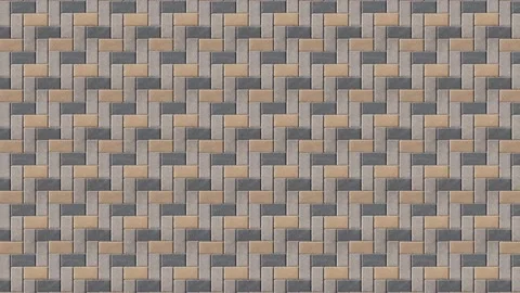 Seamless looping motion.  The surface is lined with colorful road tiles - pav Stock Footage 166630298