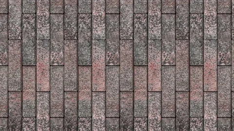 Seamless looping motion.  The wall is faced with tiles imitating natural ston Stock Footage 166630369