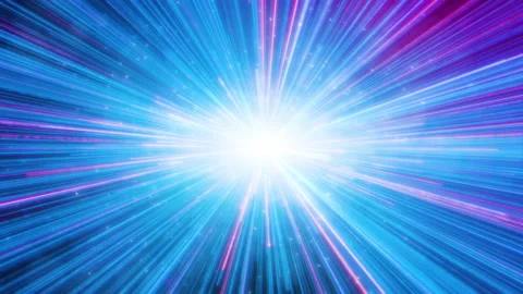 Seamless Looping Neon Glowing Rays of Hyperspace in Time Travel High Speed. Stock Footage 234846459