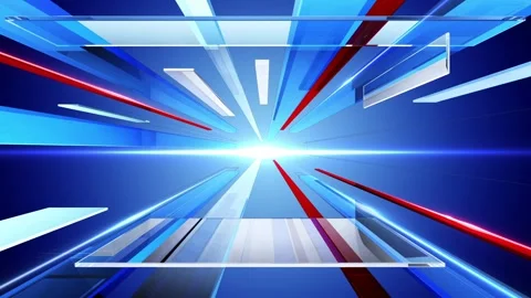 Seamless Looping News Broadcast Background Video with Modern Digital Studio Vídeos de archivo 343950881