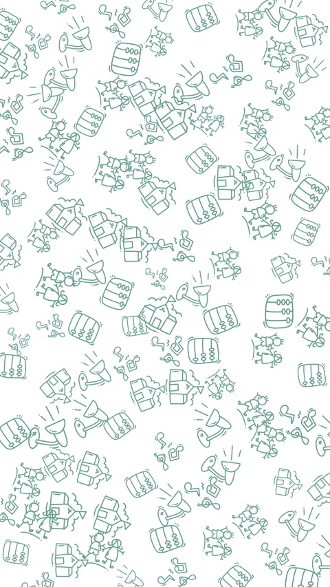Seamless looping pattern of abstract green shapes on a clean white backgrou.. Stock Footage 339993053