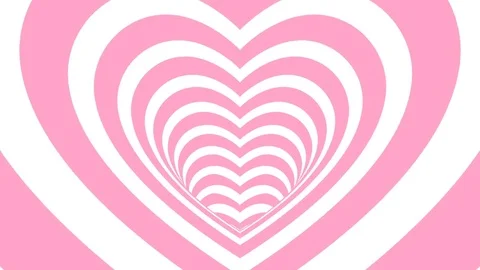 Seamless Looping Pink and White Heart Tunnel Animated Background 4k 库存影片 72441649