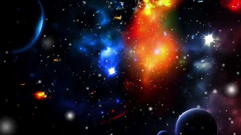 Seamless looping planet galaxy outer space. Animation of flying through nebulae Stock Footage 260524841