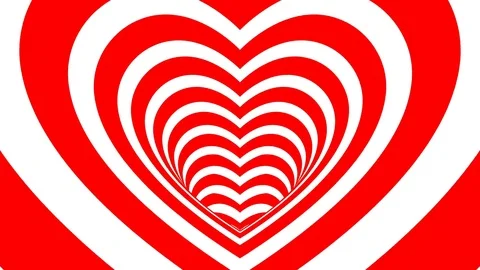 Seamless Looping Red and White Heart Tunnel Animated Background 4k 库存影片 72441892