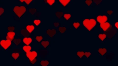 Seamless Looping Red Heart Particles On Black Abstract Background Stock Footage 71631661