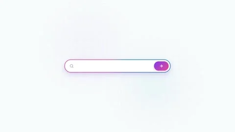 Seamless looping search bar interface with neon gradient on light background Stock Footage 341858743