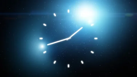 Seamless looping shine time clock cyber space animation background Stock Footage 340237896