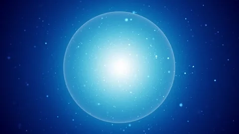 Seamless looping shining blue glitter particles with empty spher background Stock Footage 341158630