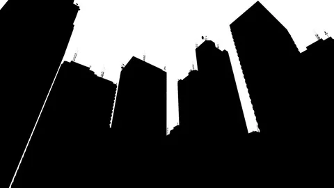 Seamless Looping Silhouette Cityscape Stock Footage 73780268