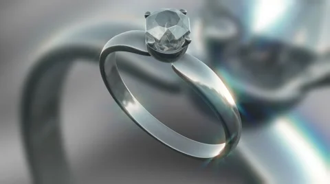 A Seamless looping Silver and Diamond ring HD clip 25fps Stock Footage 52197929