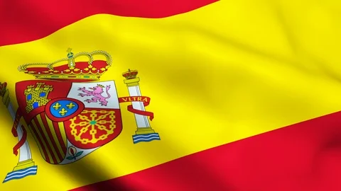 Seamless looping Spain flag waving motion Stock Footage 107463550
