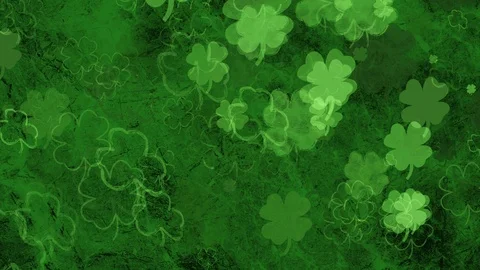 Seamless looping St Patricks day shamrock / clover background animation Stock Footage 101412909