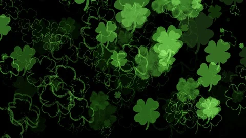 Seamless looping St Patricks day shamrock / clover background animation Stock Footage 101412998