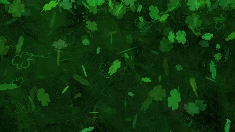 Seamless looping St Patricks day shamrock / clover background animation Stock Footage 101413624